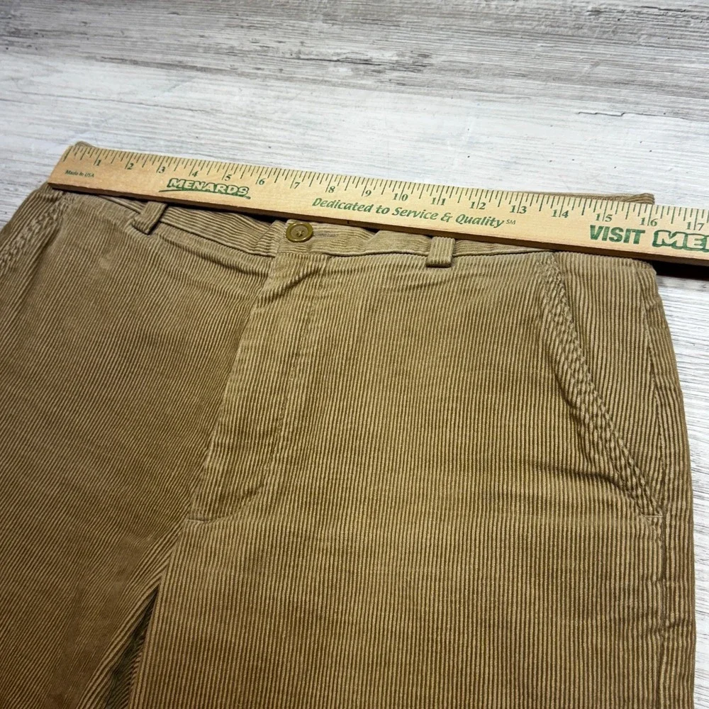 Banana Republic Corduroy Pants Men's Sz  33x30 Tan Flat Back Flap Pockets Baggy